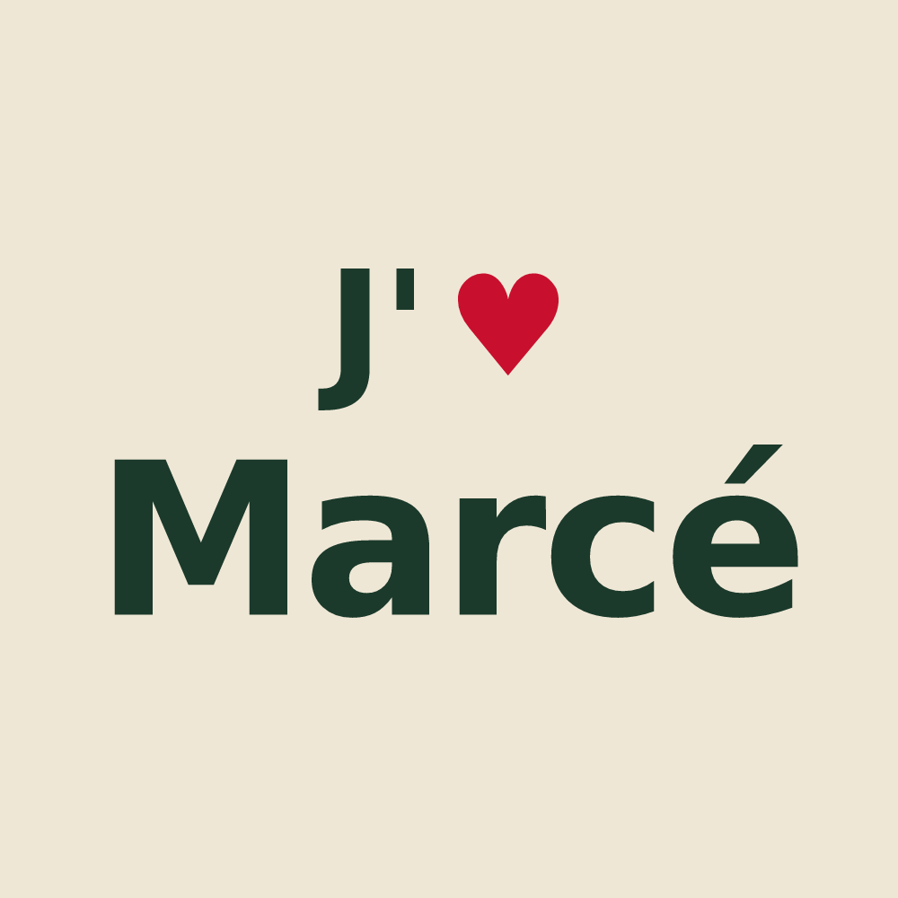 Tote bag personnalisé Marcé — design J'aime Marcé
