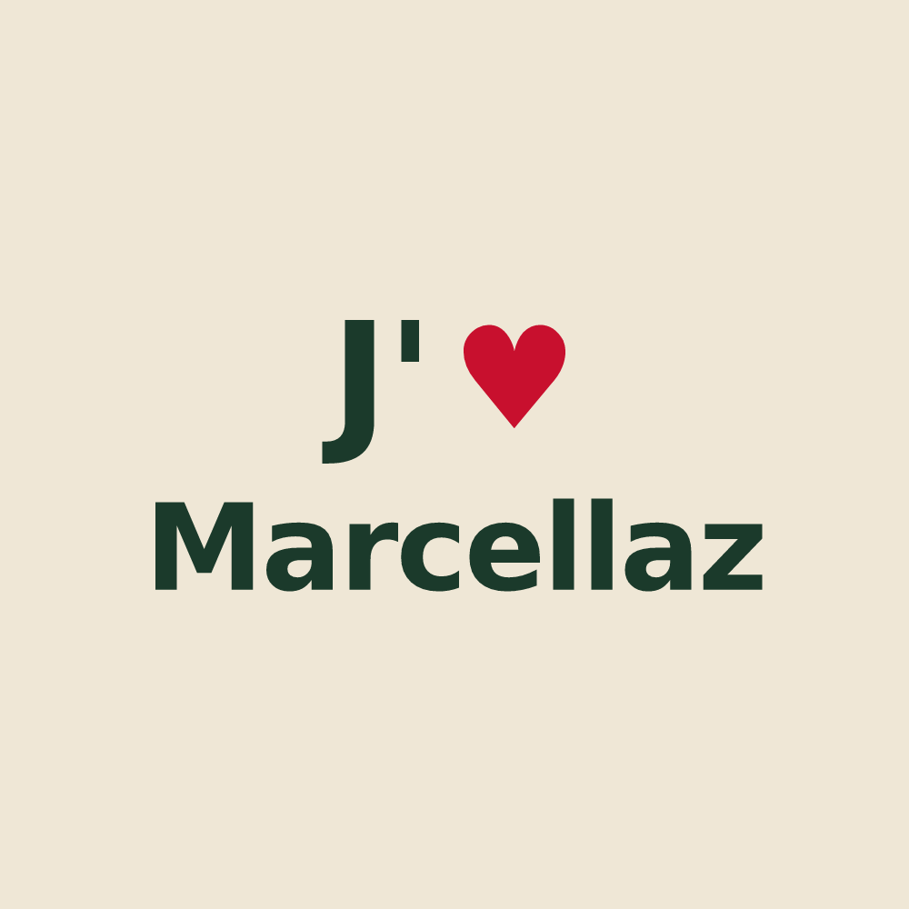 Tote bag personnalisé Marcellaz — design J'aime Marcellaz