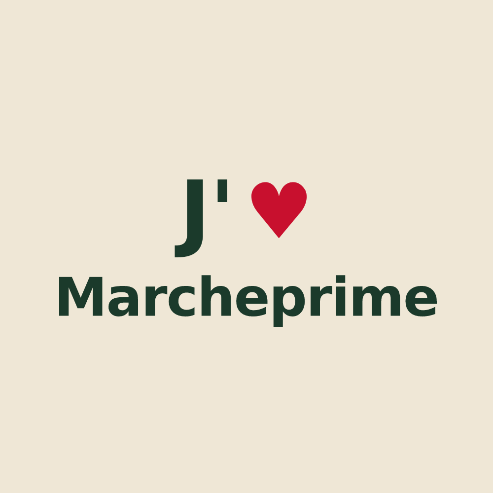 Tote bag personnalisé Marcheprime — design J'aime Marcheprime