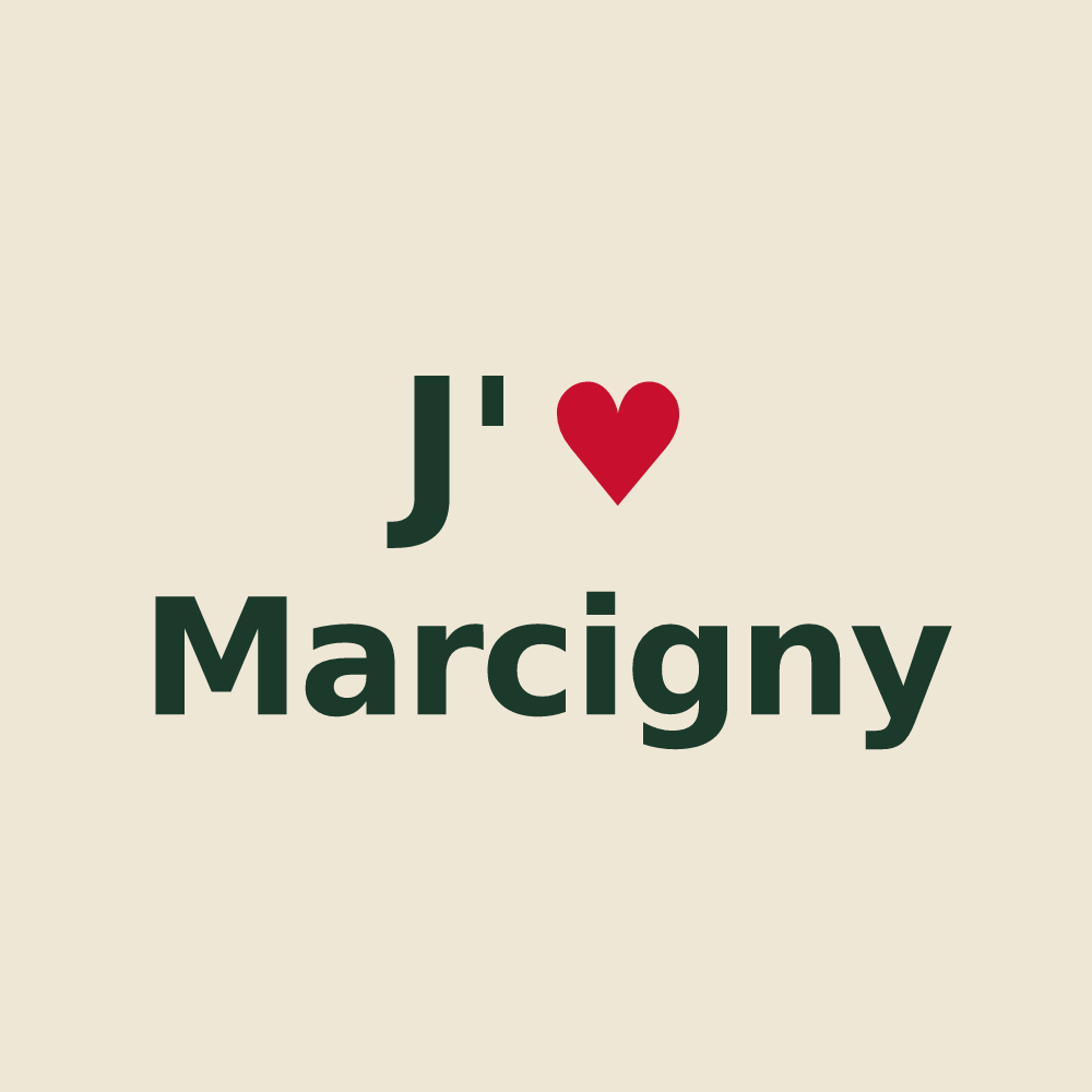 Tote bag personnalisé Marcigny — design J'aime Marcigny