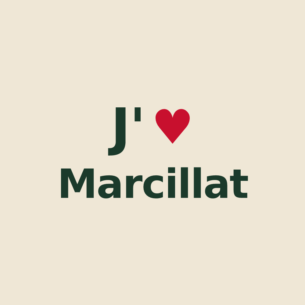 Tote bag personnalisé Marcillat — design J'aime Marcillat
