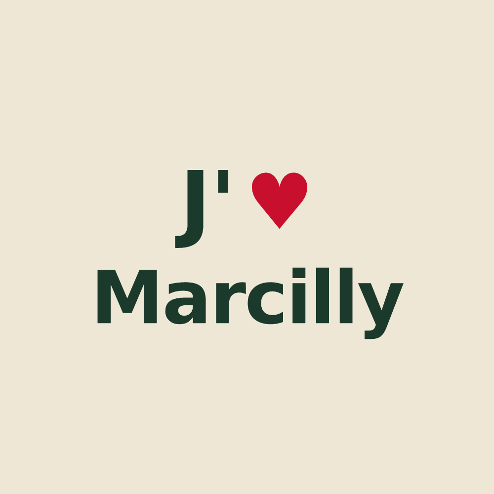 Tote bag personnalisé Marcilly — design J'aime Marcilly