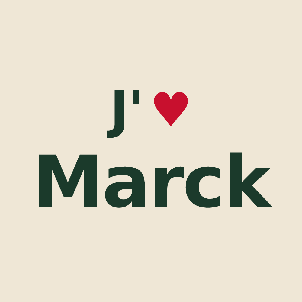 Tote bag personnalisé Marck — design J'aime Marck