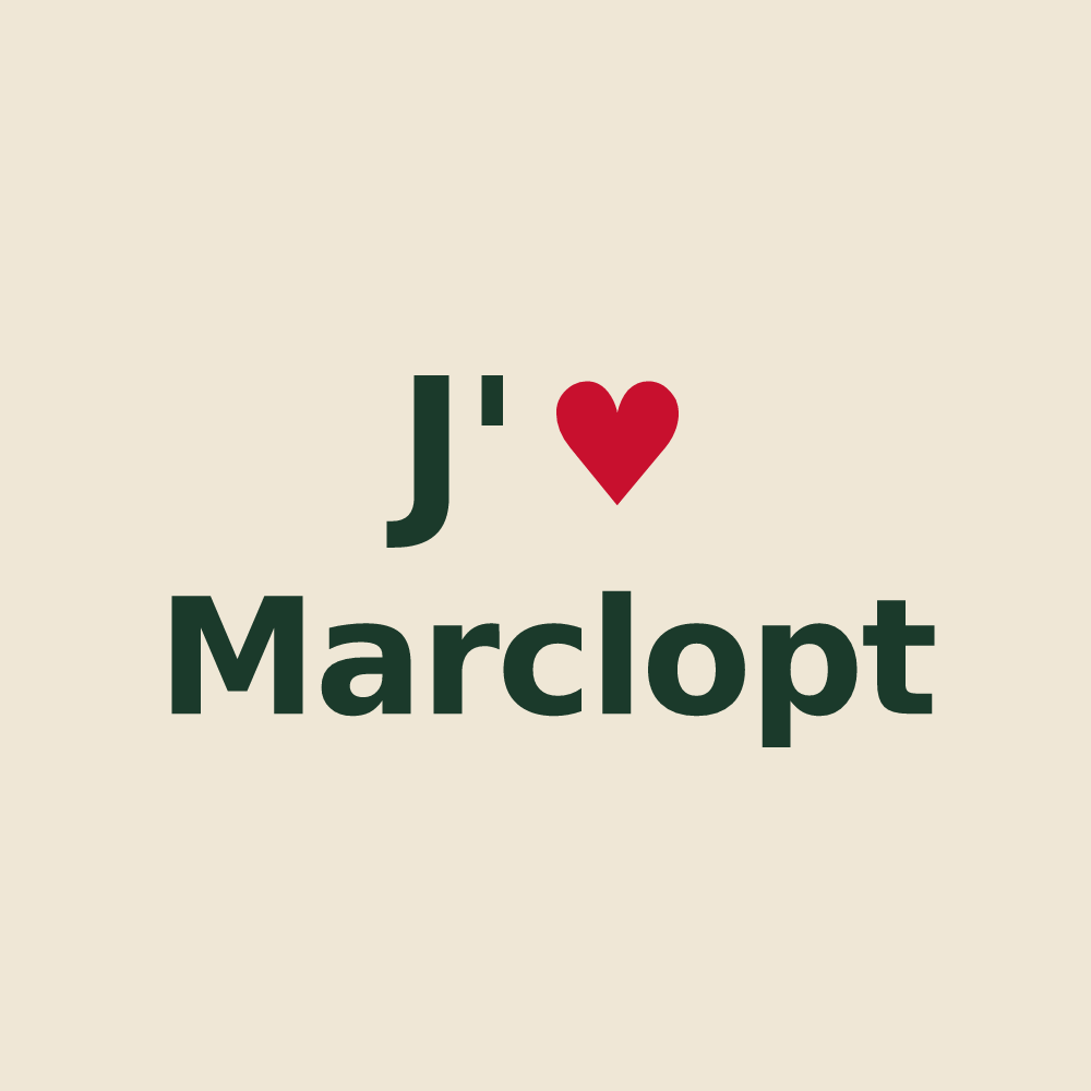Tote bag personnalisé Marclopt — design J'aime Marclopt