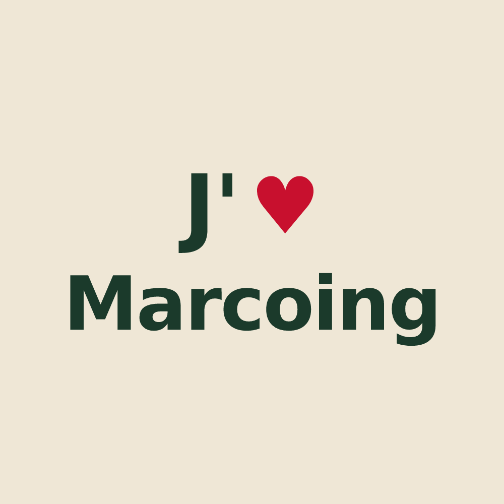Tote bag personnalisé Marcoing — design J'aime Marcoing