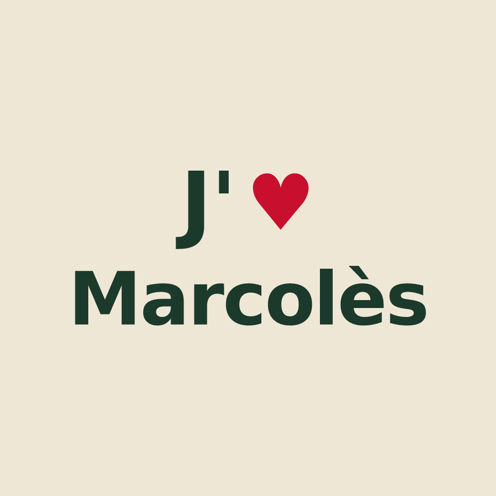 Tote bag personnalisé Marcolès — design J'aime Marcolès