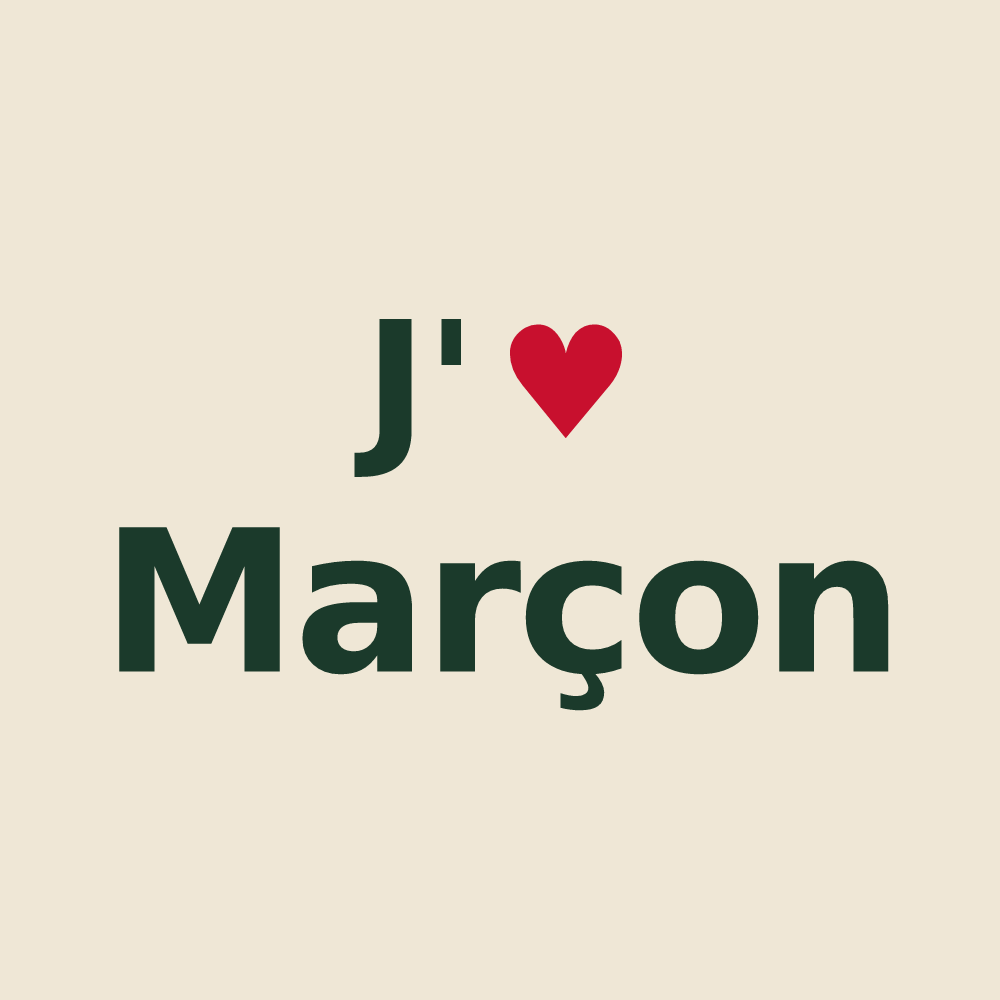 Tote bag personnalisé Marçon — design J'aime Marçon
