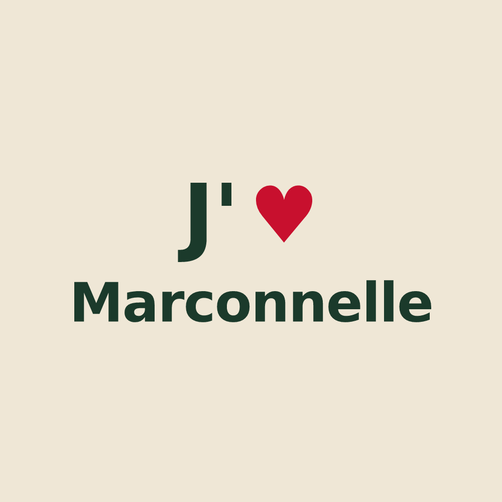 Tote bag personnalisé Marconnelle — design J'aime Marconnelle