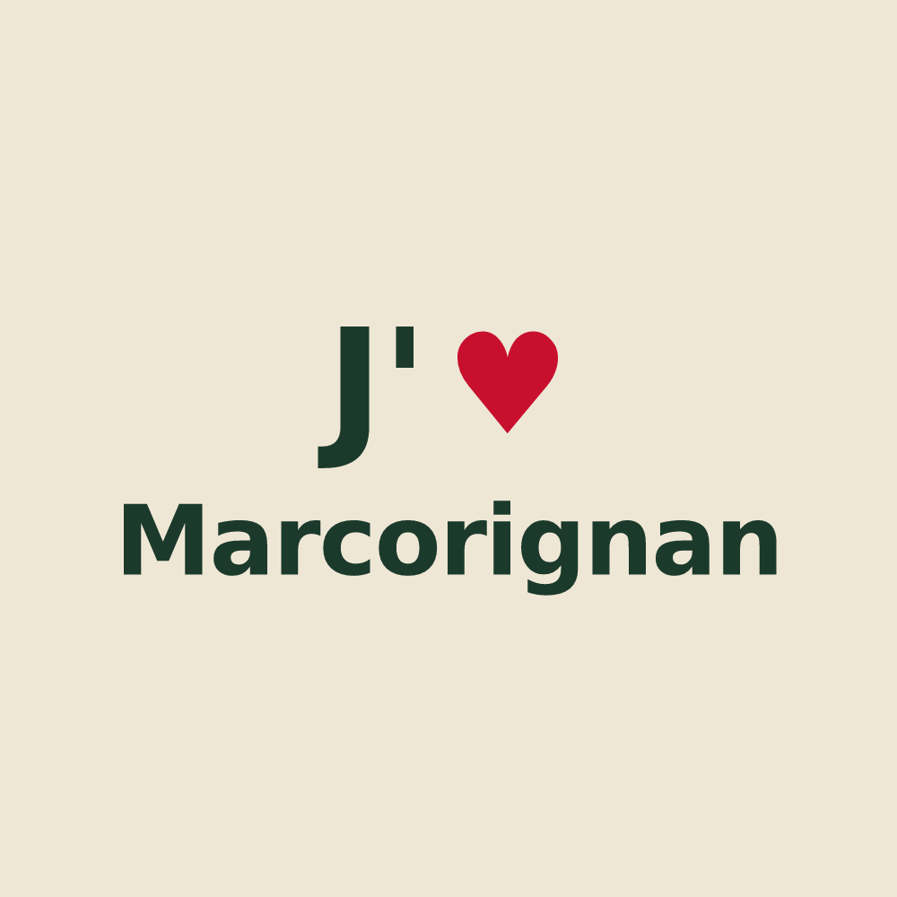 Tote bag personnalisé Marcorignan — design J'aime Marcorignan