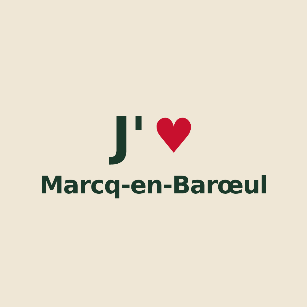 Tote bag personnalisé Marcq-en-Barœul — design J'aime Marcq-en-Barœul