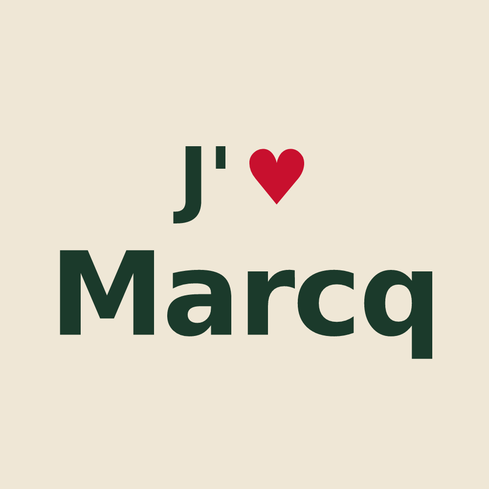 Tote bag personnalisé Marcq — design J'aime Marcq