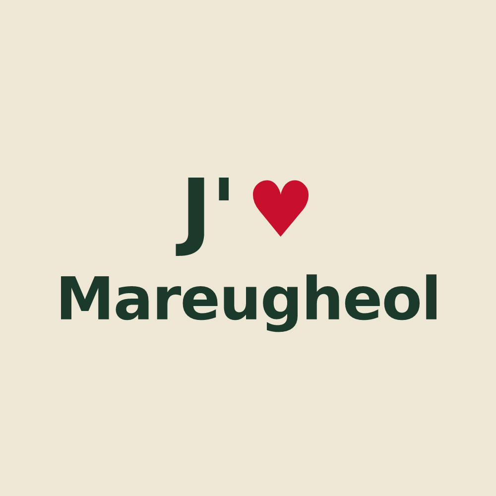 Tote bag personnalisé Mareugheol — design J'aime Mareugheol