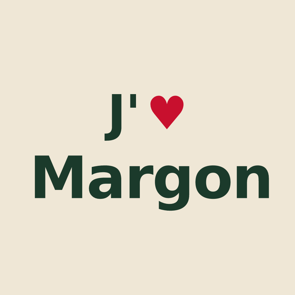 Tote bag personnalisé Margon — design J'aime Margon