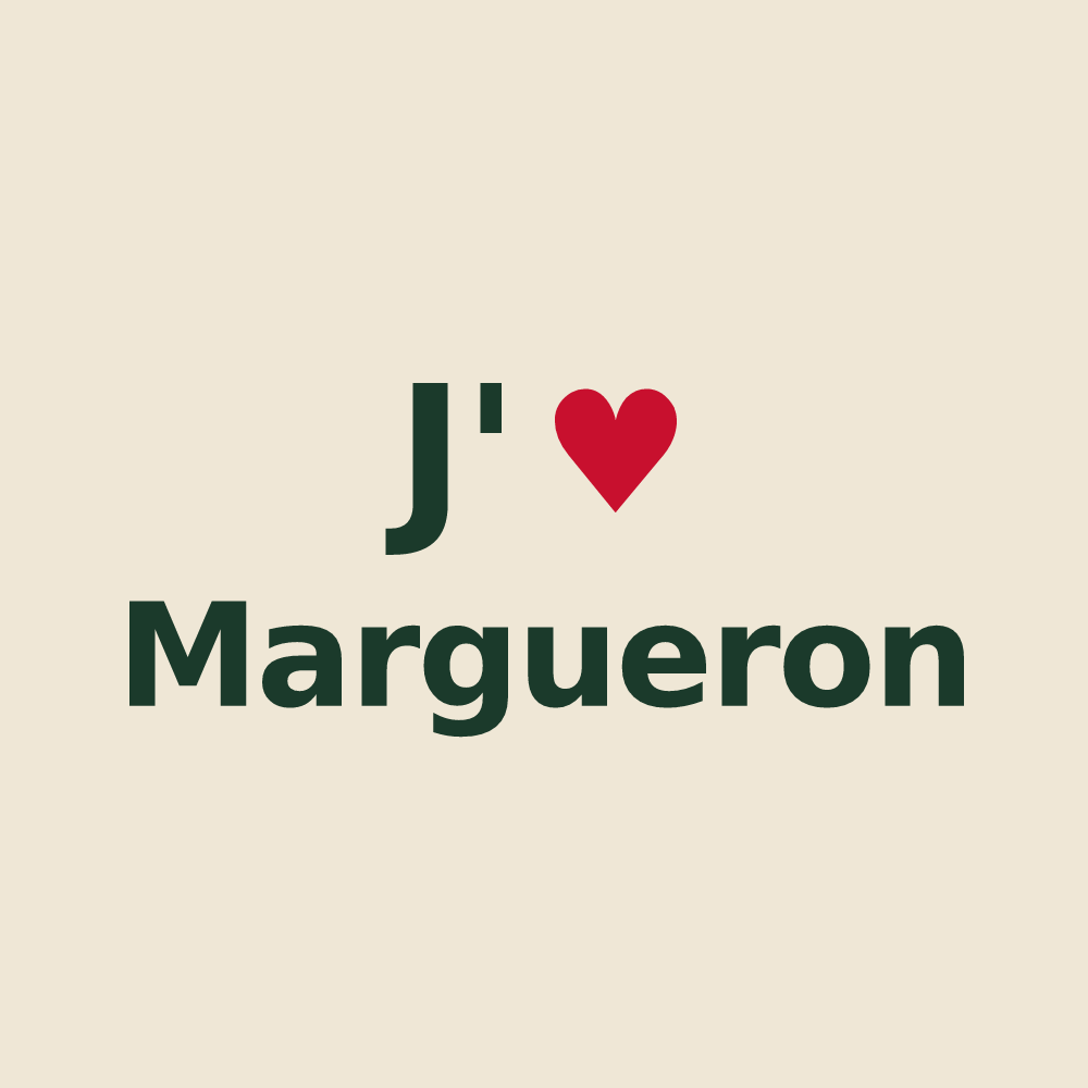 Tote bag personnalisé Margueron — design J'aime Margueron