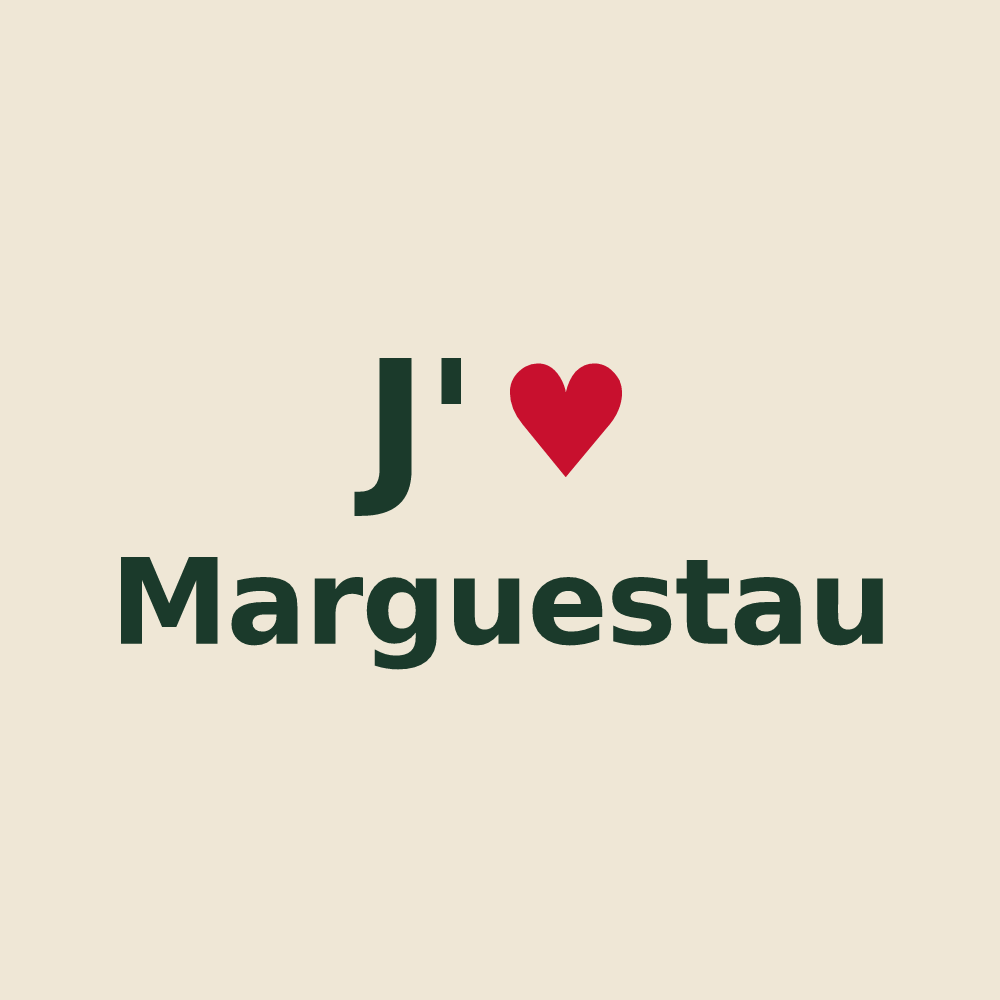Tote bag personnalisé Marguestau — design J'aime Marguestau