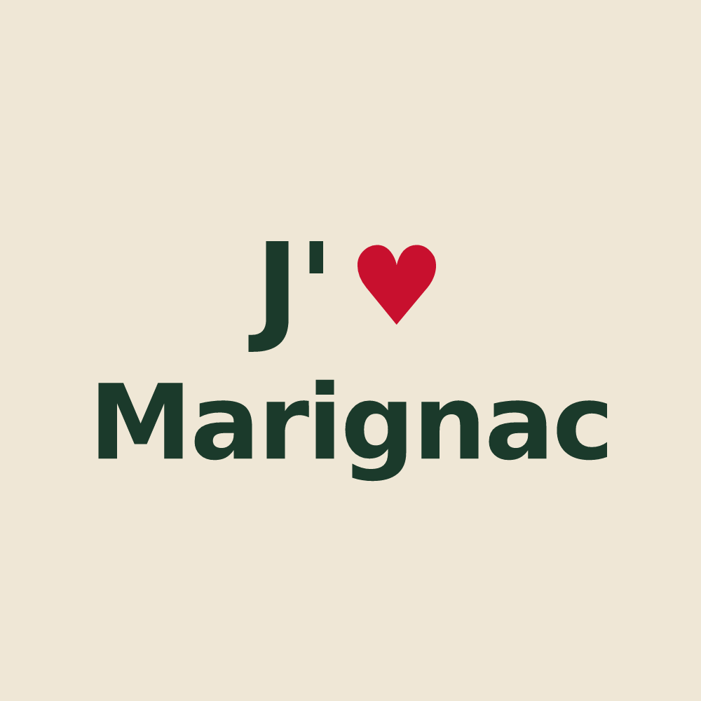 Tote bag personnalisé Marignac — design J'aime Marignac