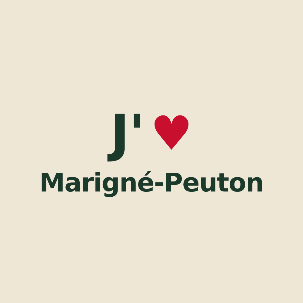 Tote bag personnalisé Marigné-Peuton — design J'aime Marigné-Peuton