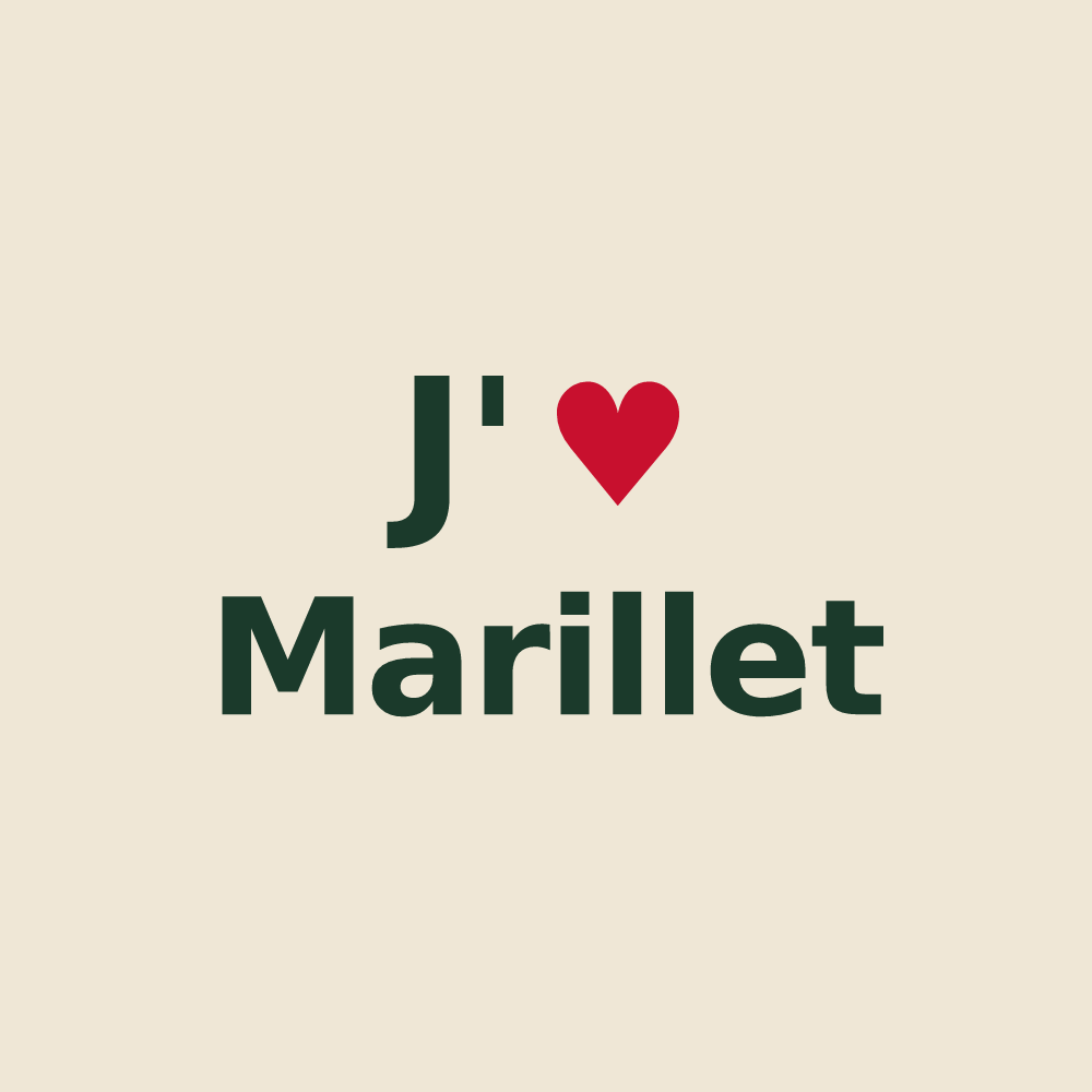 Tote bag personnalisé Marillet — design J'aime Marillet