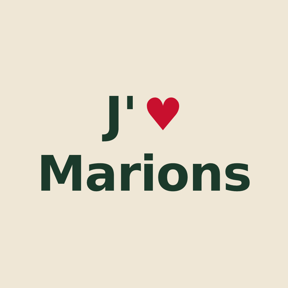 Tote bag personnalisé Marions — design J'aime Marions