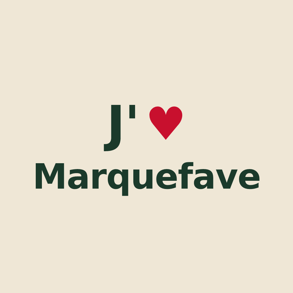 Tote bag personnalisé Marquefave — design J'aime Marquefave