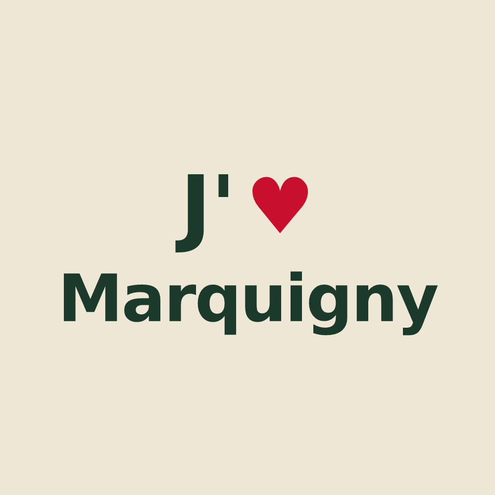 Tote bag personnalisé Marquigny — design J'aime Marquigny