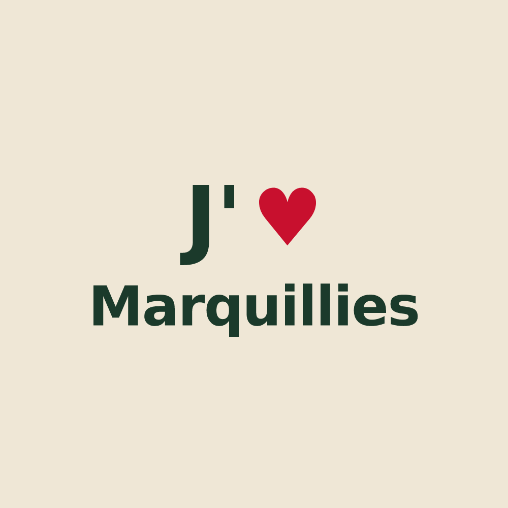 Tote bag personnalisé Marquillies — design « J'aime Marquillies » imprimé sur le tote bag