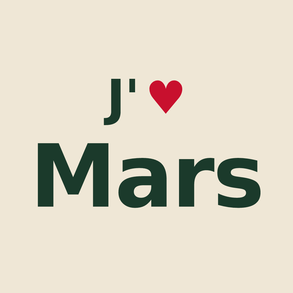 Tote bag personnalisé Mars — design J'aime Mars