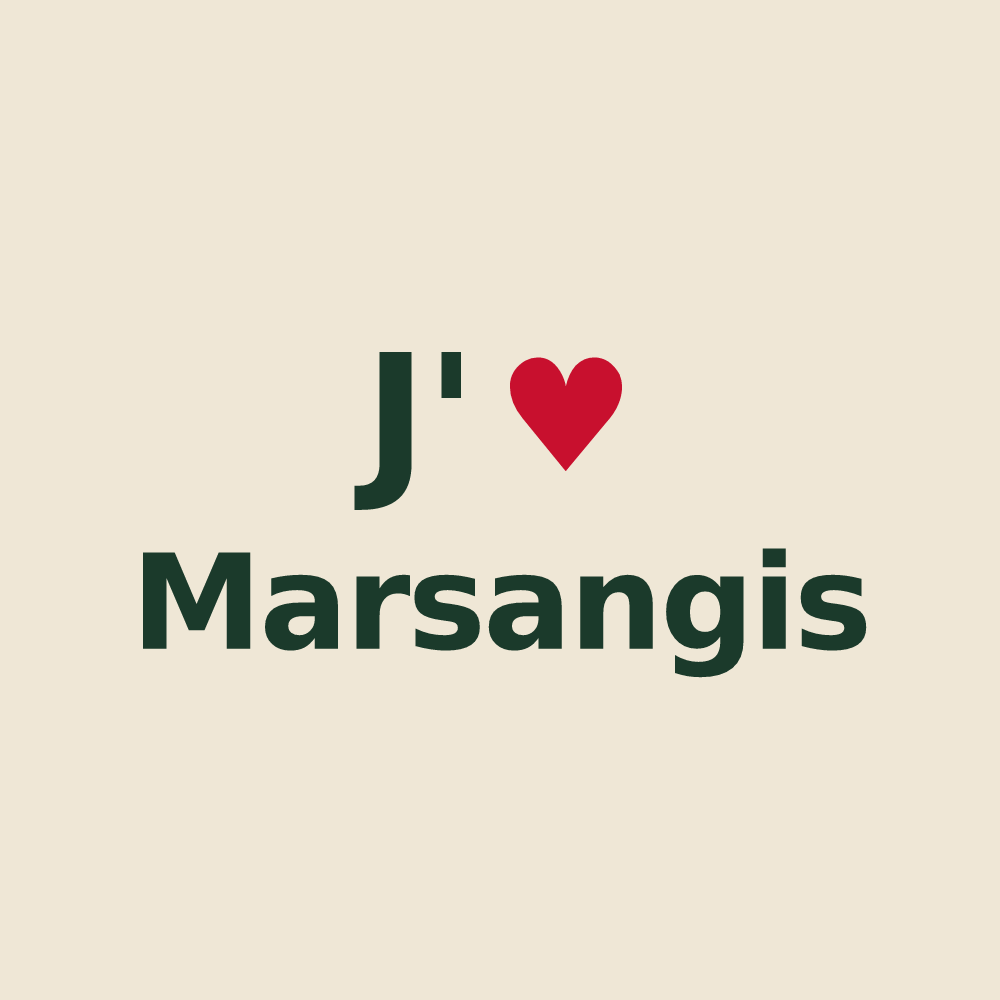 Tote bag personnalisé Marsangis — design J'aime Marsangis