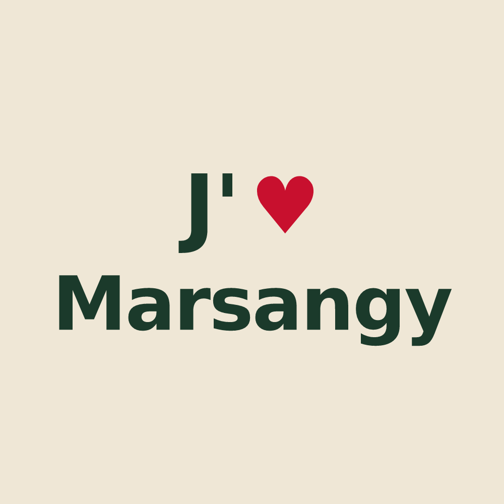 Tote bag personnalisé Marsangy — design J'aime Marsangy