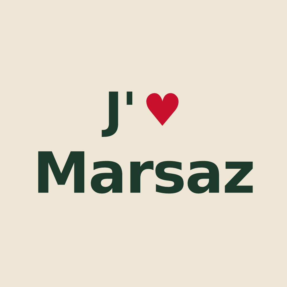 Tote bag personnalisé Marsaz — design J'aime Marsaz