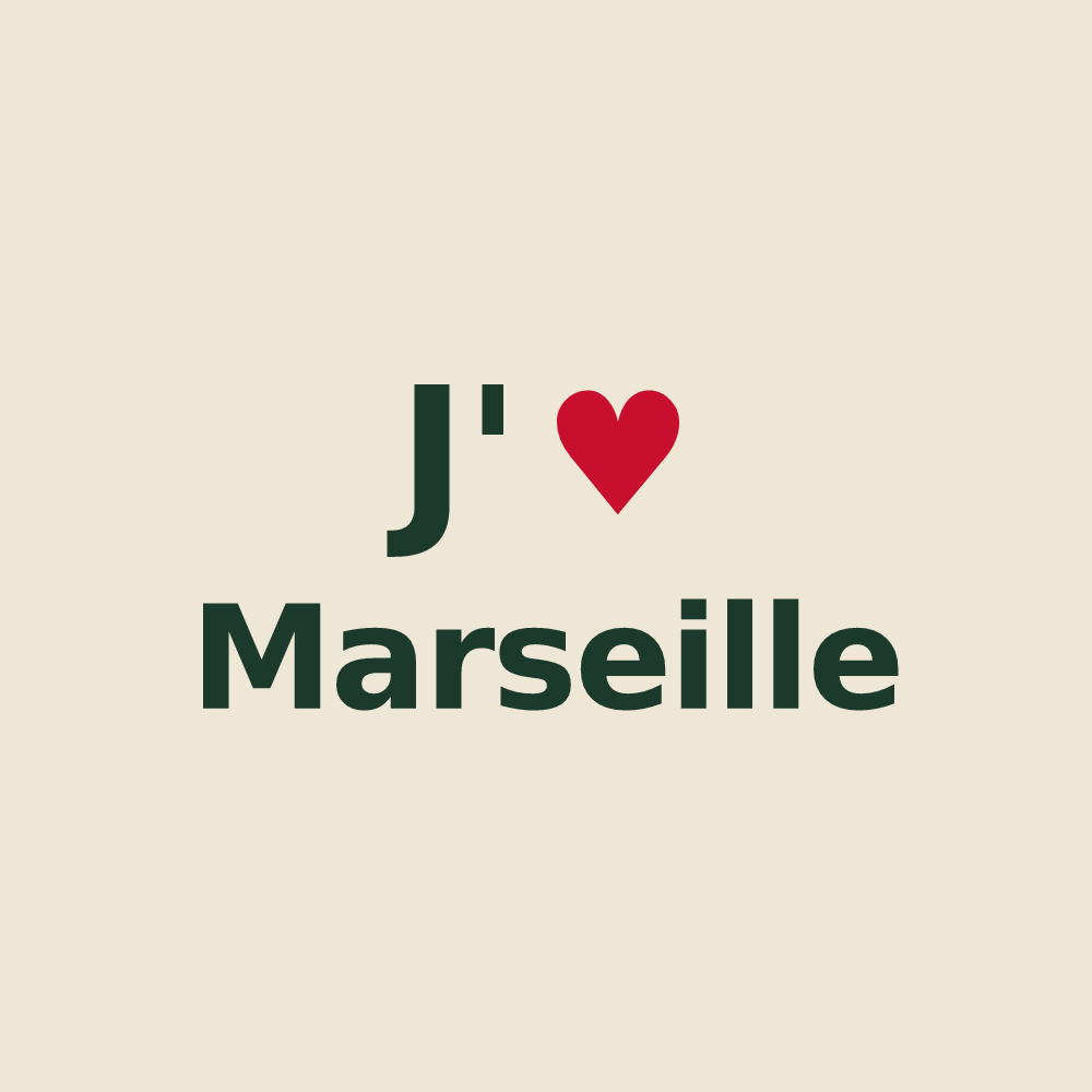 Tote bag personnalisé Marseille — design J'aime Marseille