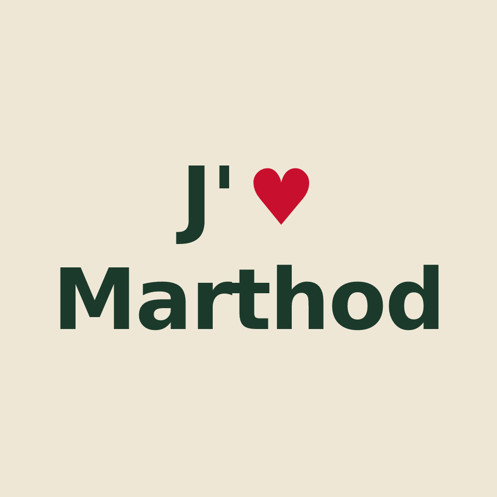 Tote bag personnalisé Marthod — design J'aime Marthod