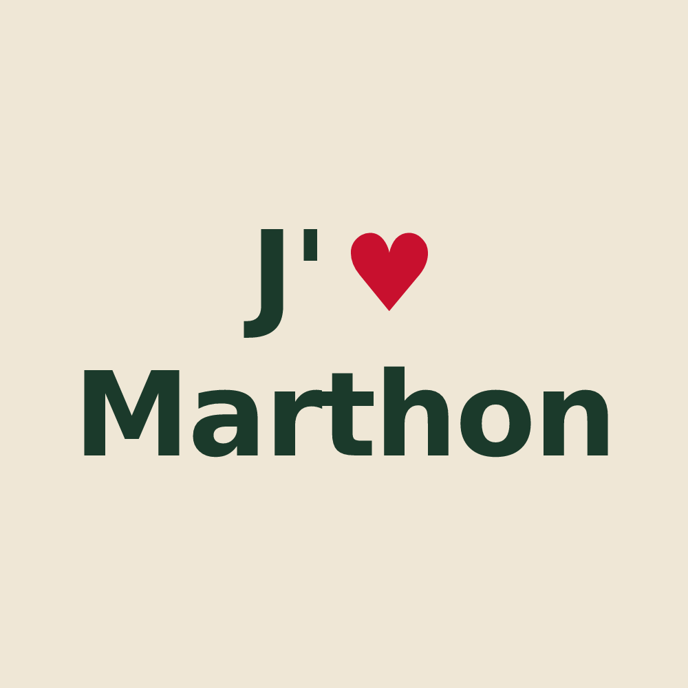 Tote bag personnalisé Marthon — design J'aime Marthon