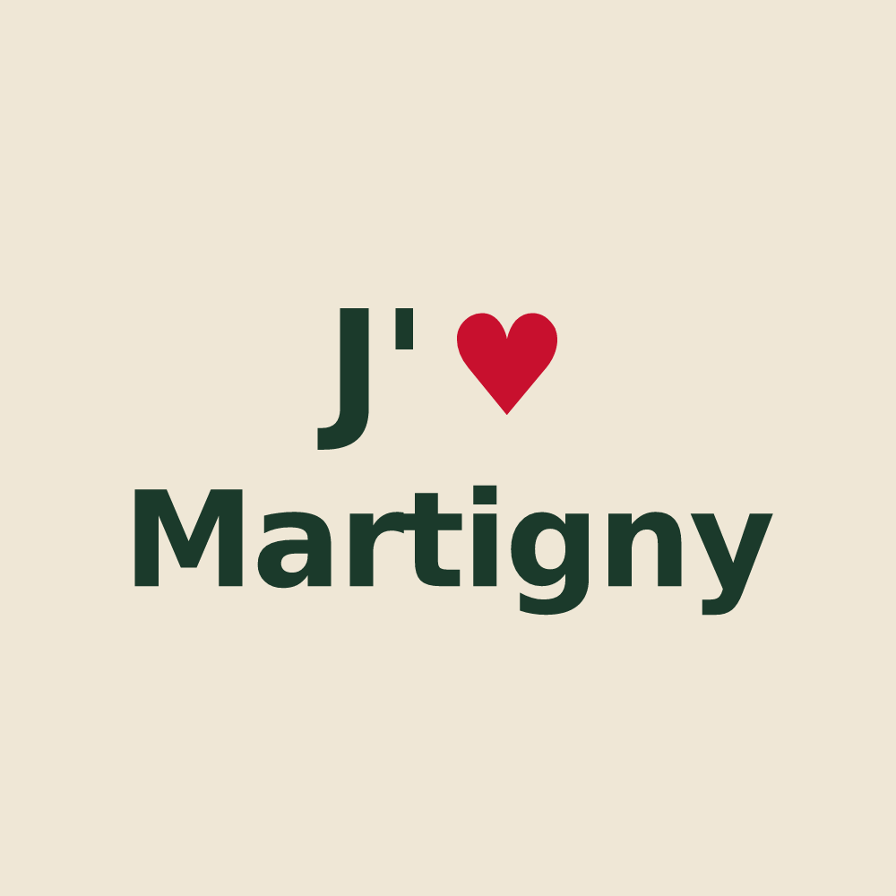 Tote bag personnalisé Martigny — design J'aime Martigny