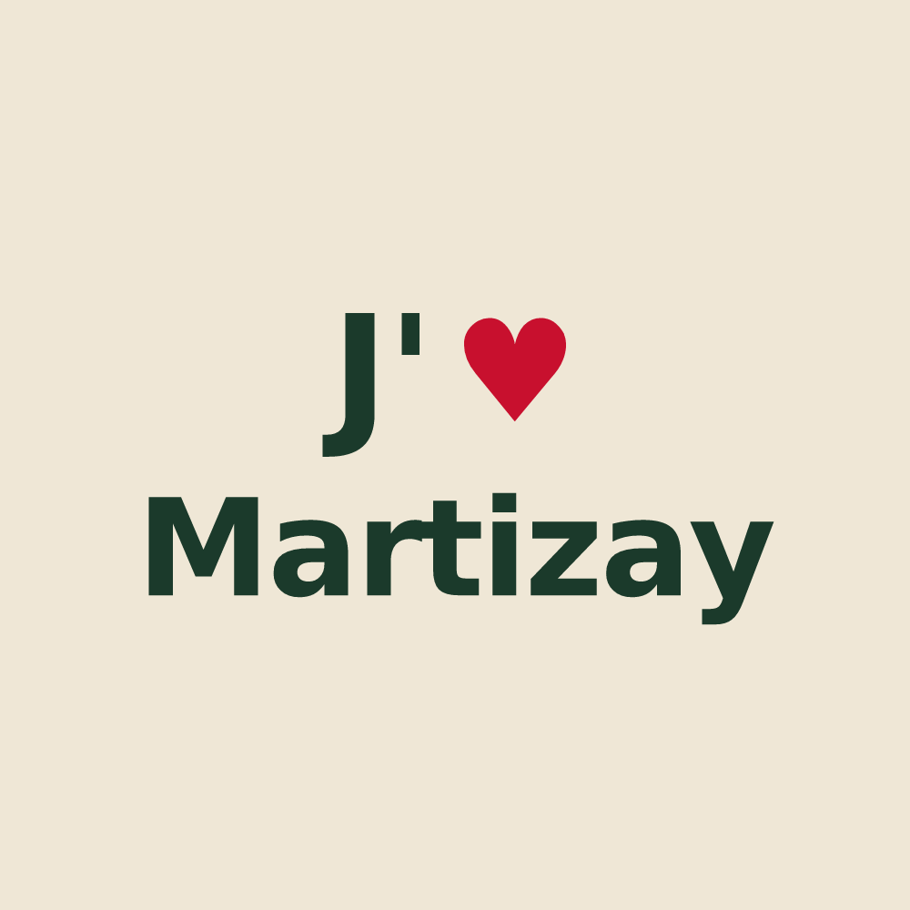 Tote bag personnalisé Martizay — design J'aime Martizay