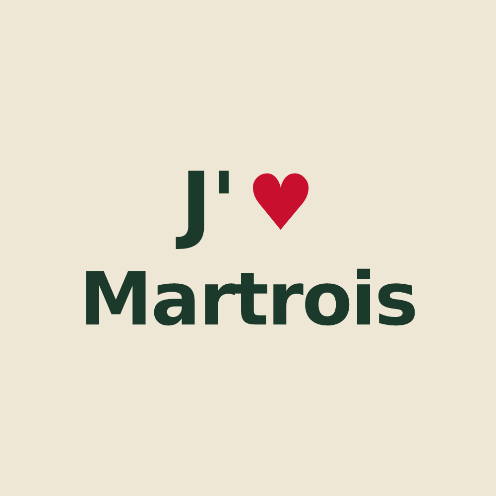 Tote bag personnalisé Martrois — design J'aime Martrois