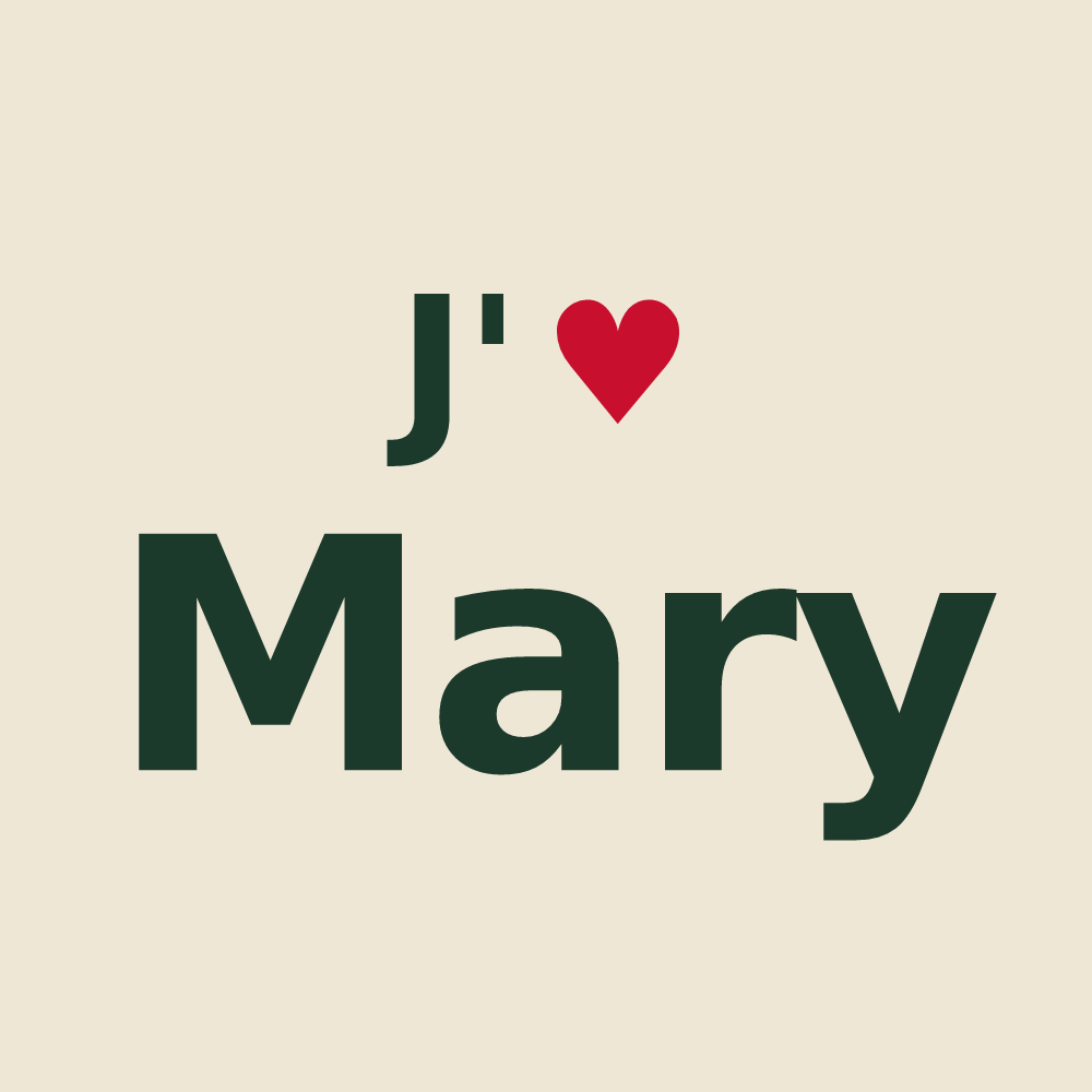 Tote bag personnalisé Mary — design J'aime Mary