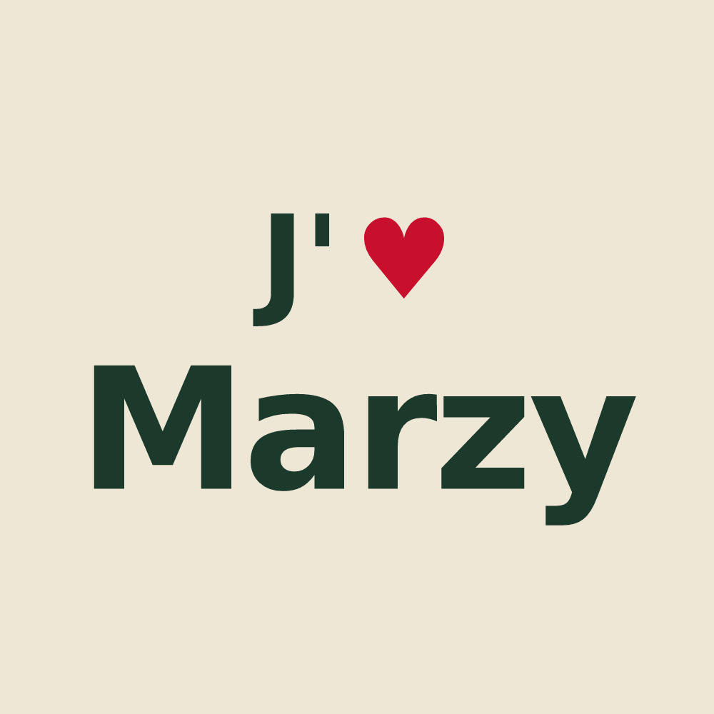 Tote bag personnalisé Marzy — design J'aime Marzy