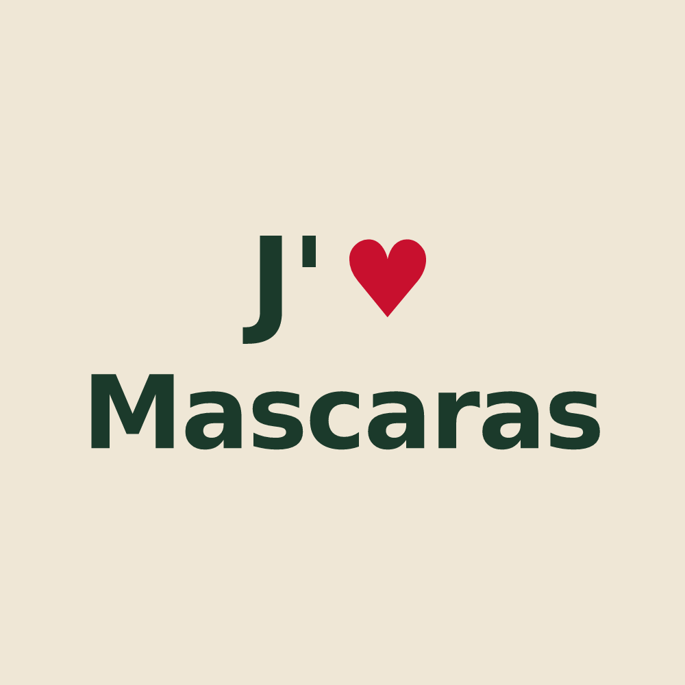 Tote bag personnalisé Mascaras — design J'aime Mascaras