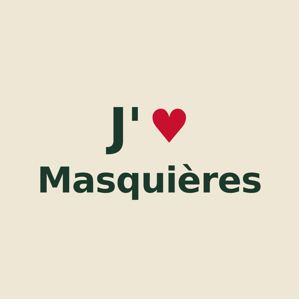 Tote bag personnalisé Masquières — design J'aime Masquières