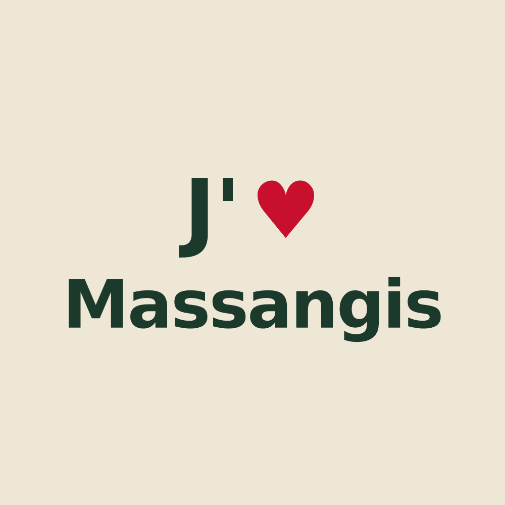 Tote bag personnalisé Massangis — design J'aime Massangis