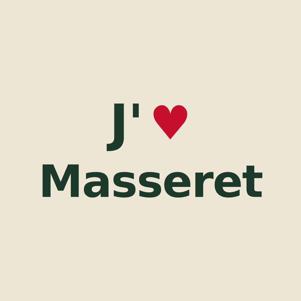 Tote bag personnalisé Masseret — design J'aime Masseret
