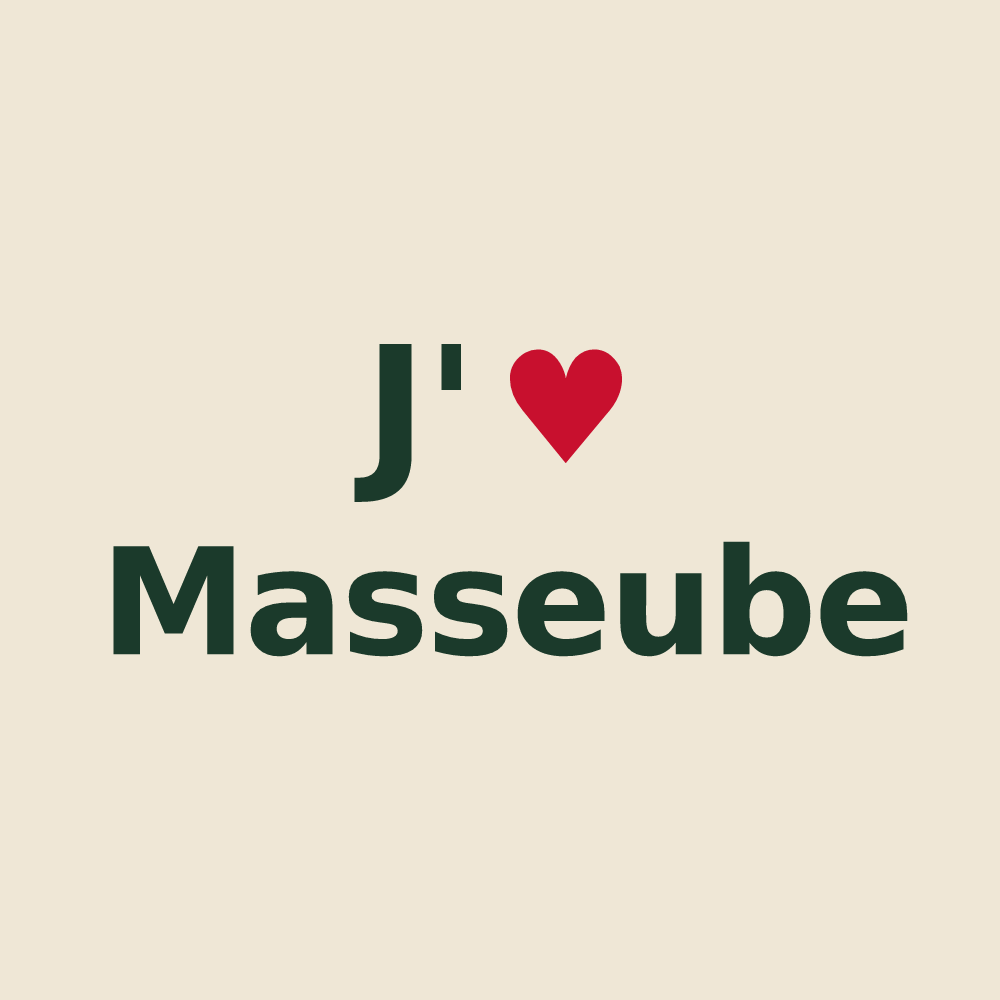 Tote bag personnalisé Masseube — design J'aime Masseube