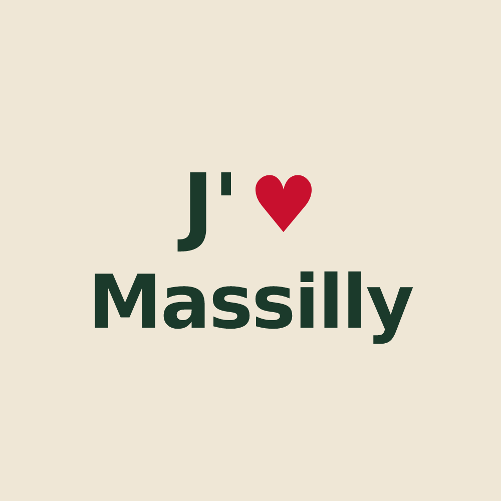 Tote bag personnalisé Massilly — design J'aime Massilly