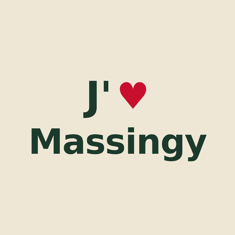 Tote bag personnalisé Massingy — design J'aime Massingy