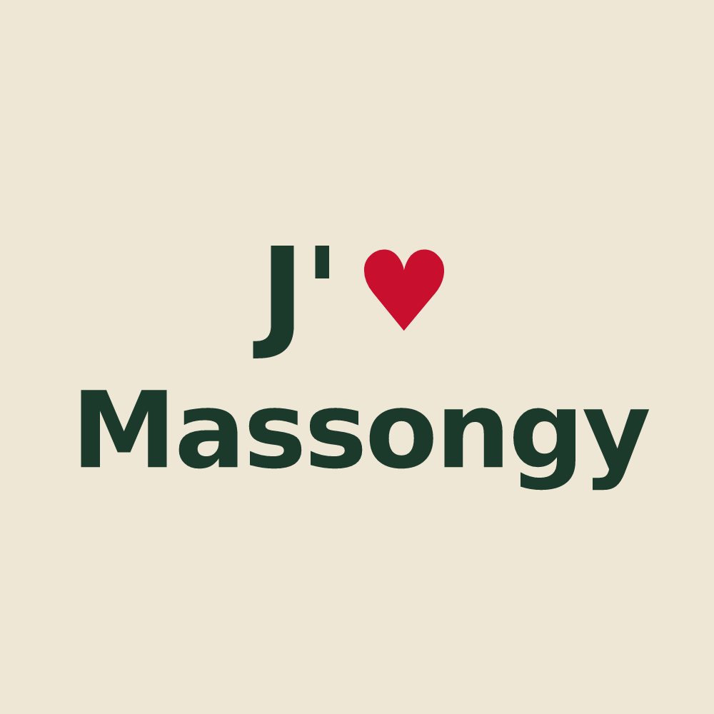 Tote bag personnalisé Massongy — design J'aime Massongy
