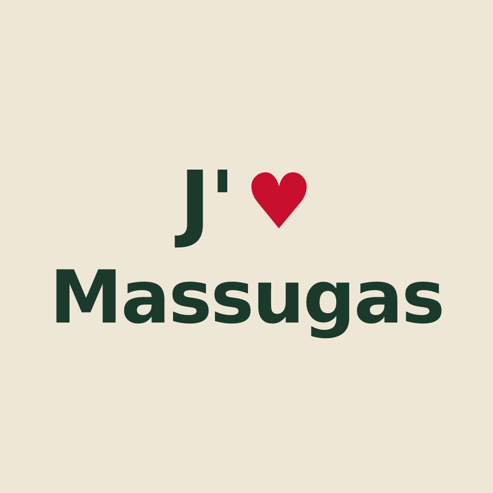 Tote bag personnalisé Massugas — design J'aime Massugas