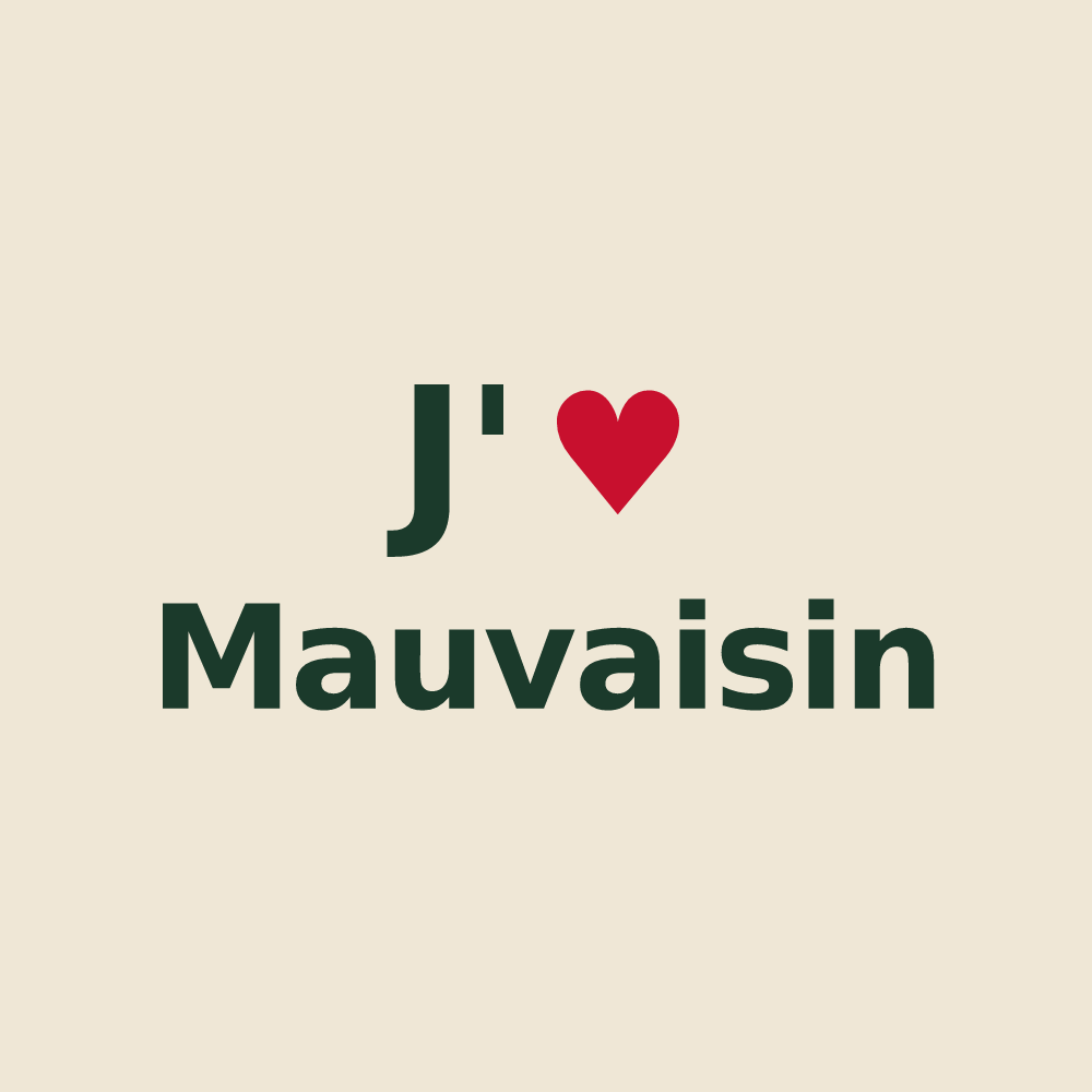 Tote bag personnalisé Mauvaisin — design J'aime Mauvaisin