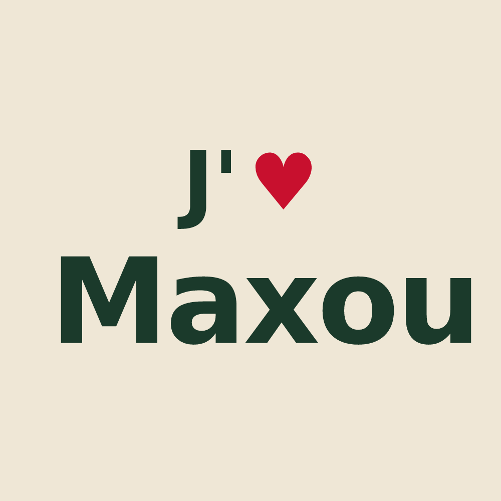Tote bag personnalisé Maxou — design J'aime Maxou