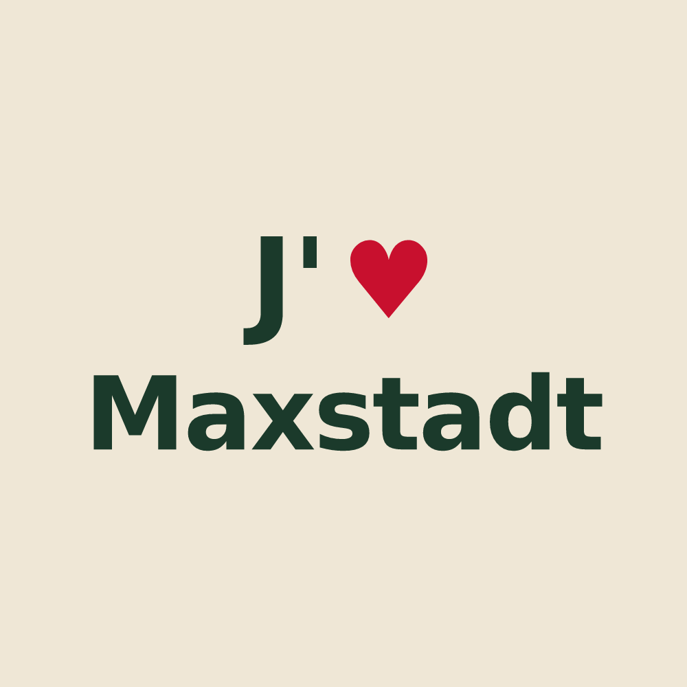 Tote bag personnalisé Maxstadt — design J'aime Maxstadt